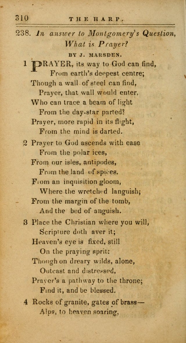 The Harp: being a collection of hymns and spiritual songs, adapted to all purposes of social and religious worship page 310