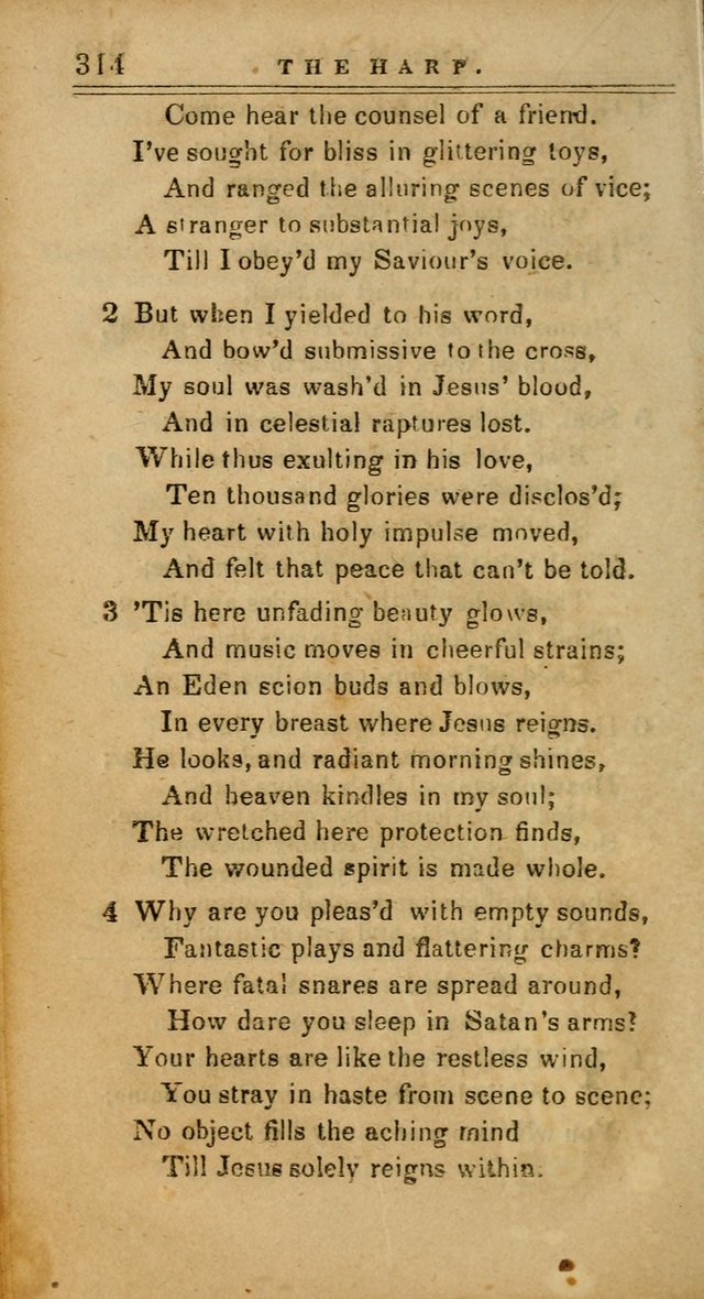 The Harp: being a collection of hymns and spiritual songs, adapted to all purposes of social and religious worship page 314