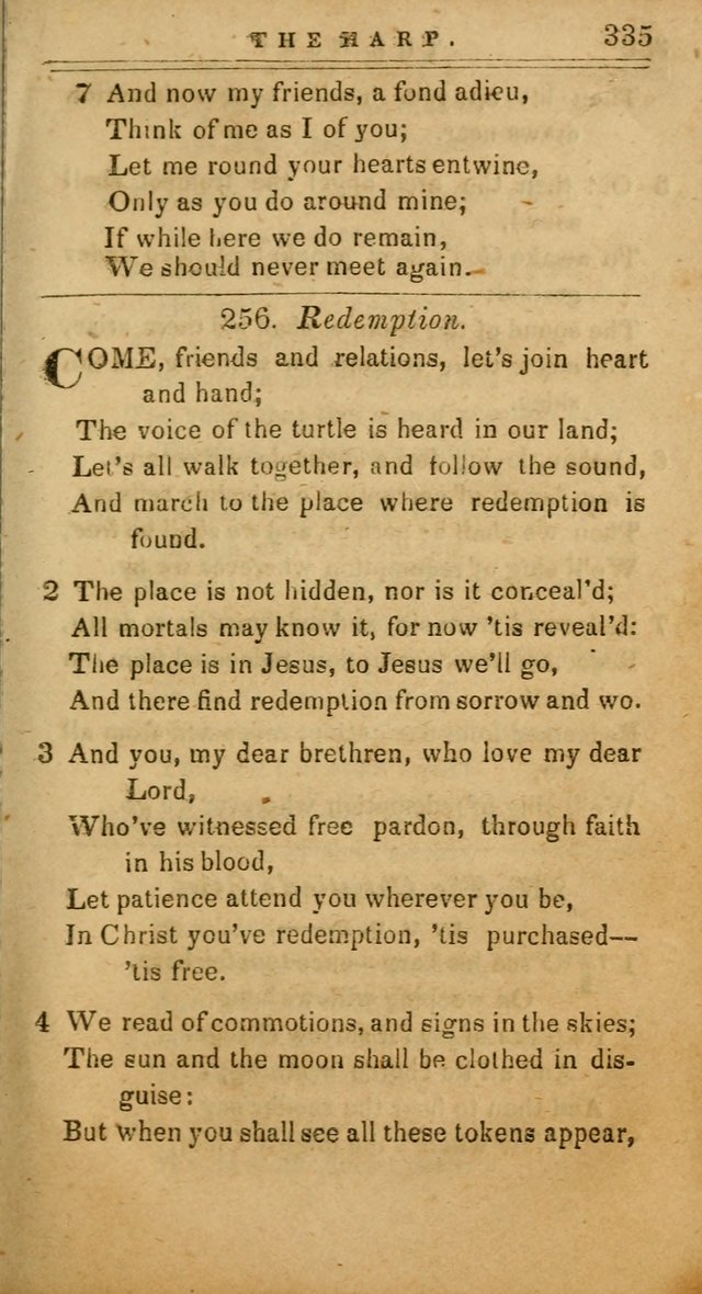 The Harp: being a collection of hymns and spiritual songs, adapted to all purposes of social and religious worship page 335