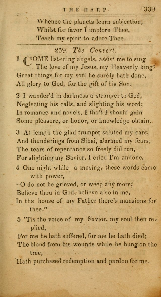 The Harp: being a collection of hymns and spiritual songs, adapted to all purposes of social and religious worship page 339