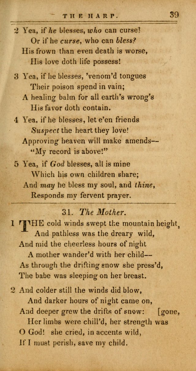 The Harp: being a collection of hymns and spiritual songs, adapted to all purposes of social and religious worship page 39