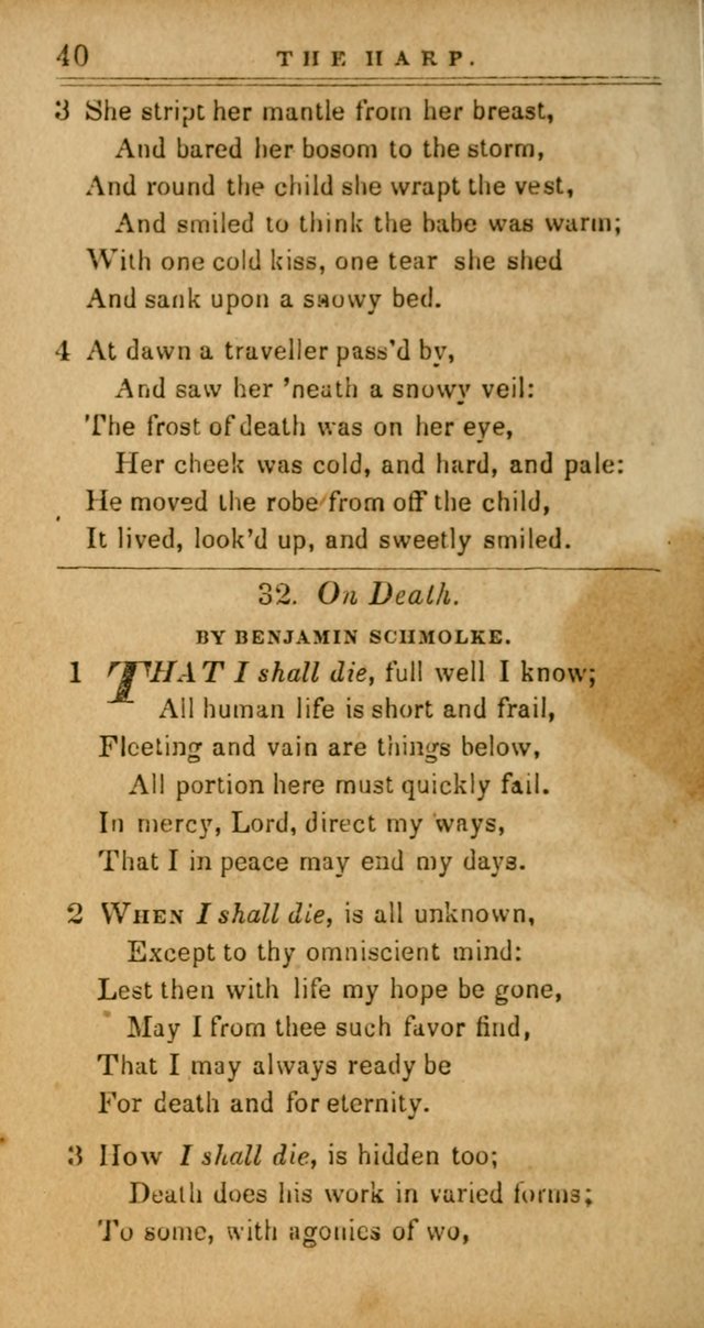 The Harp: being a collection of hymns and spiritual songs, adapted to all purposes of social and religious worship page 40