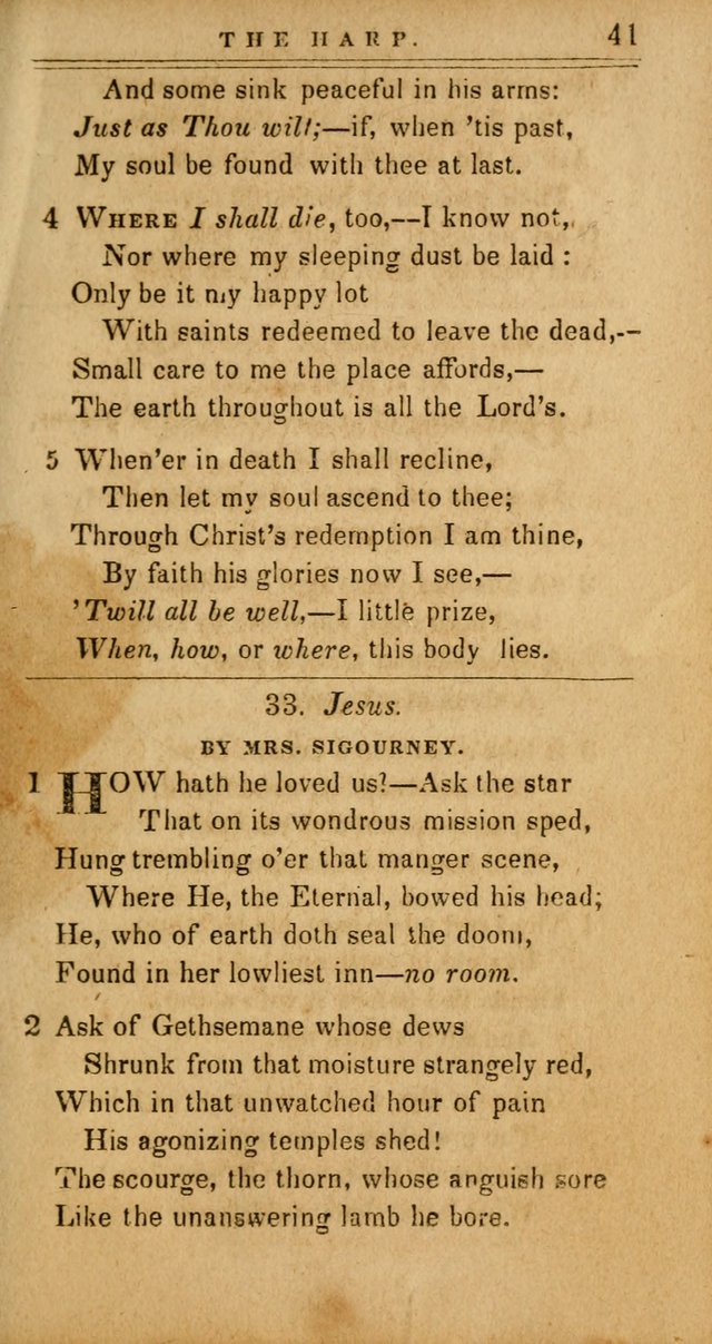 The Harp: being a collection of hymns and spiritual songs, adapted to all purposes of social and religious worship page 41