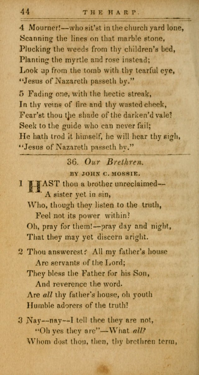 The Harp: being a collection of hymns and spiritual songs, adapted to all purposes of social and religious worship page 44