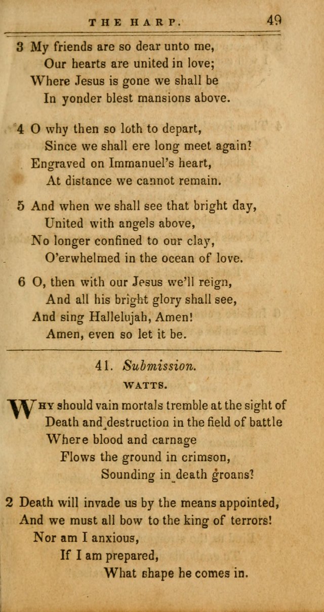 The Harp: being a collection of hymns and spiritual songs, adapted to all purposes of social and religious worship page 49