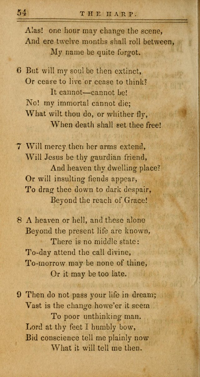 The Harp: being a collection of hymns and spiritual songs, adapted to all purposes of social and religious worship page 54
