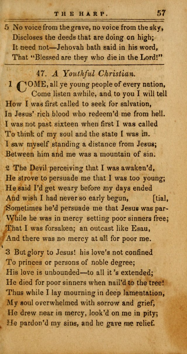 The Harp: being a collection of hymns and spiritual songs, adapted to all purposes of social and religious worship page 57