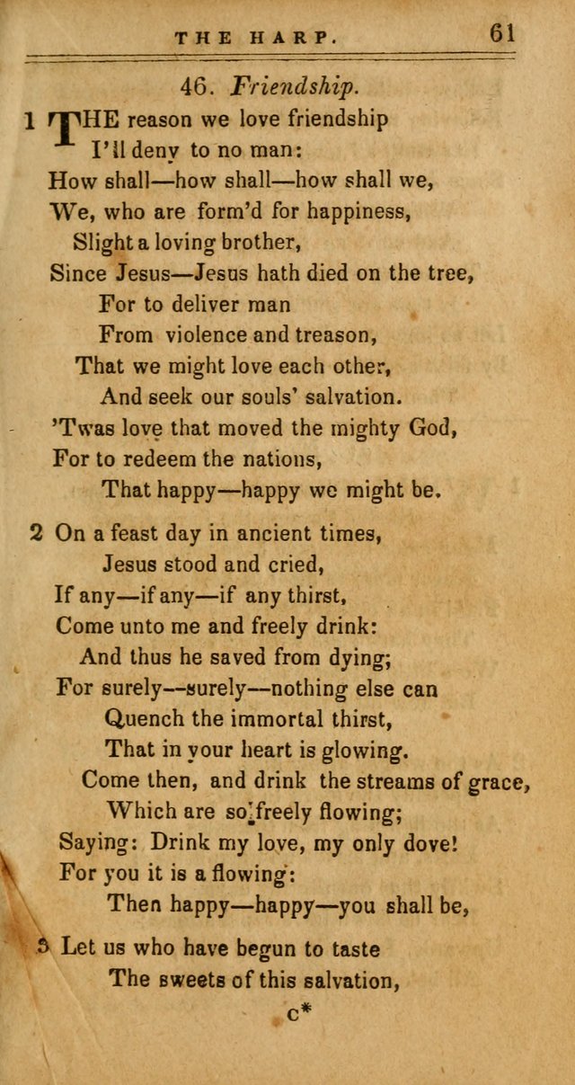 The Harp: being a collection of hymns and spiritual songs, adapted to all purposes of social and religious worship page 61