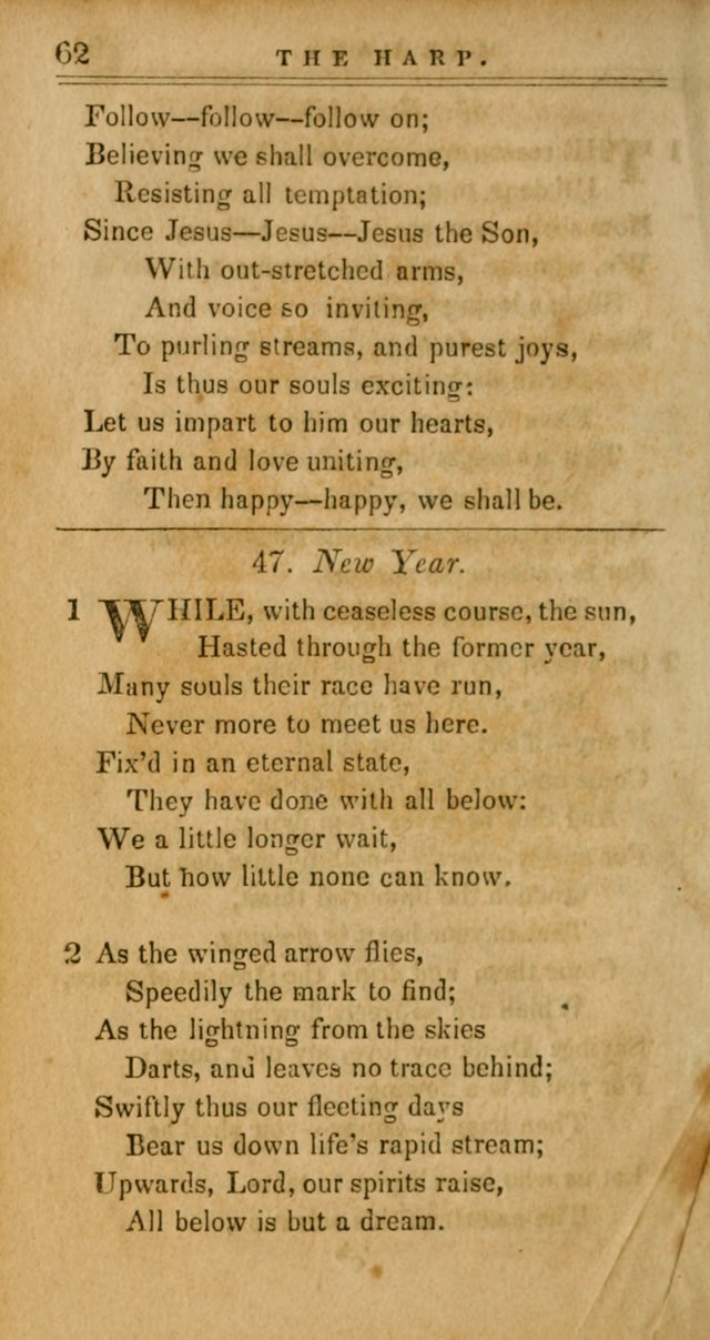 The Harp: being a collection of hymns and spiritual songs, adapted to all purposes of social and religious worship page 62