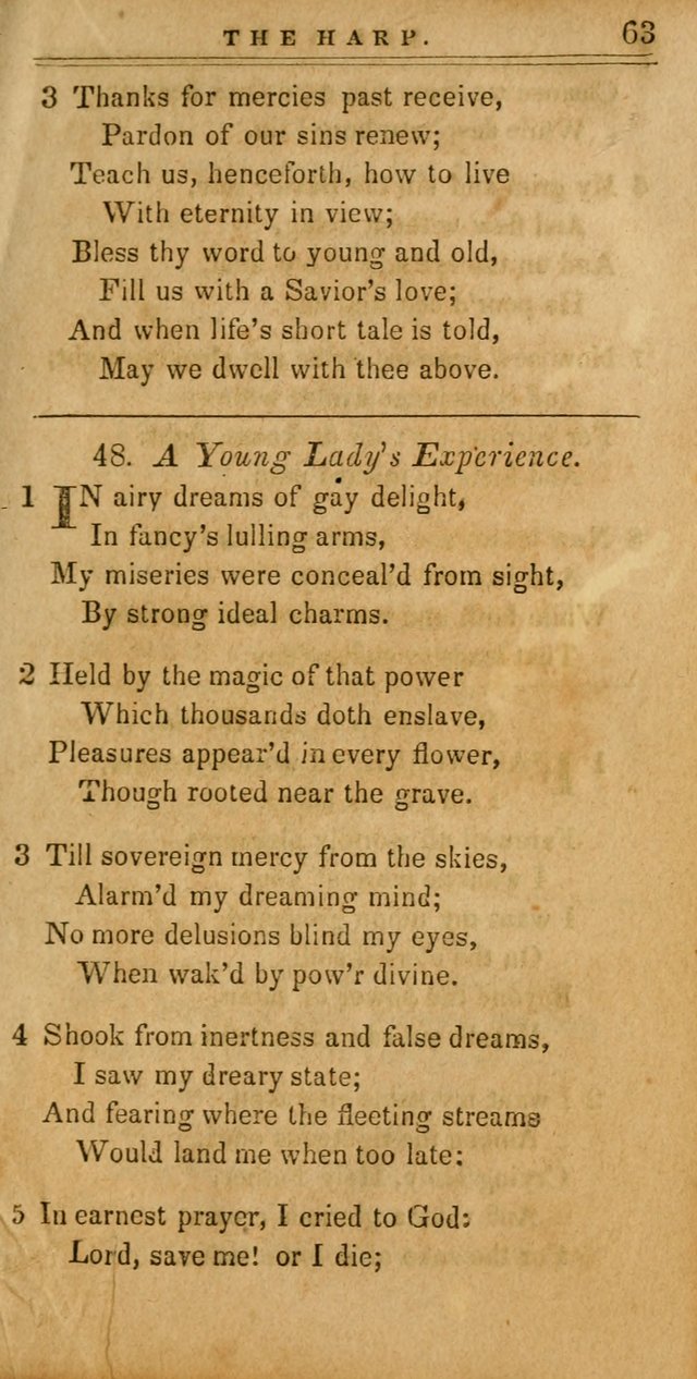 The Harp: being a collection of hymns and spiritual songs, adapted to all purposes of social and religious worship page 63