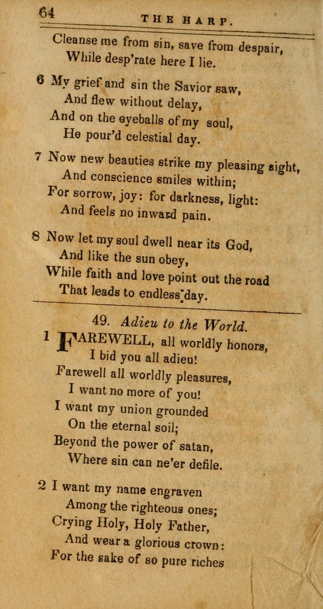 The Harp: being a collection of hymns and spiritual songs, adapted to all purposes of social and religious worship page 64