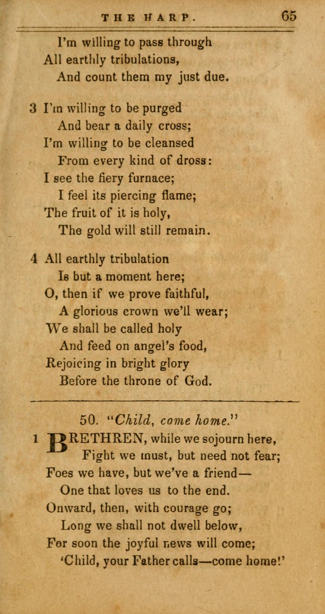 The Harp: being a collection of hymns and spiritual songs, adapted to all purposes of social and religious worship page 65