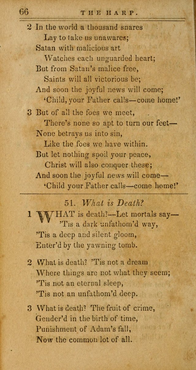 The Harp: being a collection of hymns and spiritual songs, adapted to all purposes of social and religious worship page 66