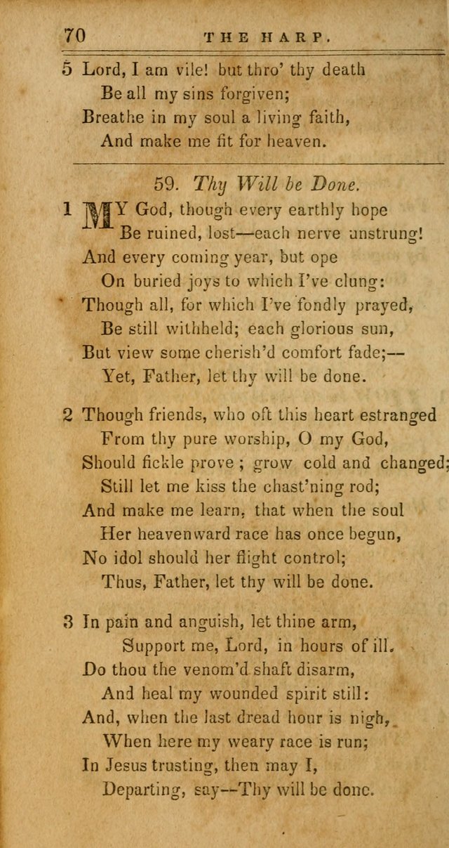 The Harp: being a collection of hymns and spiritual songs, adapted to all purposes of social and religious worship page 70