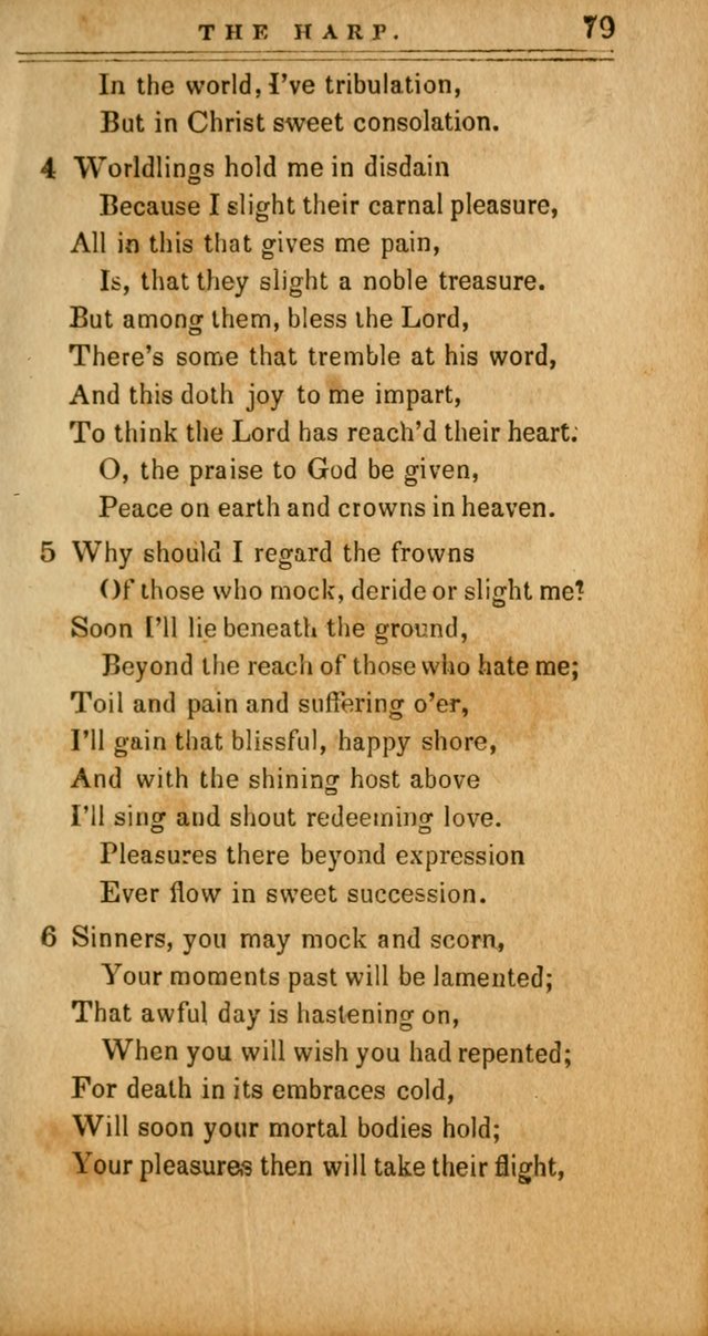 The Harp: being a collection of hymns and spiritual songs, adapted to all purposes of social and religious worship page 79