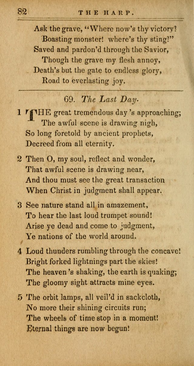 The Harp: being a collection of hymns and spiritual songs, adapted to all purposes of social and religious worship page 82