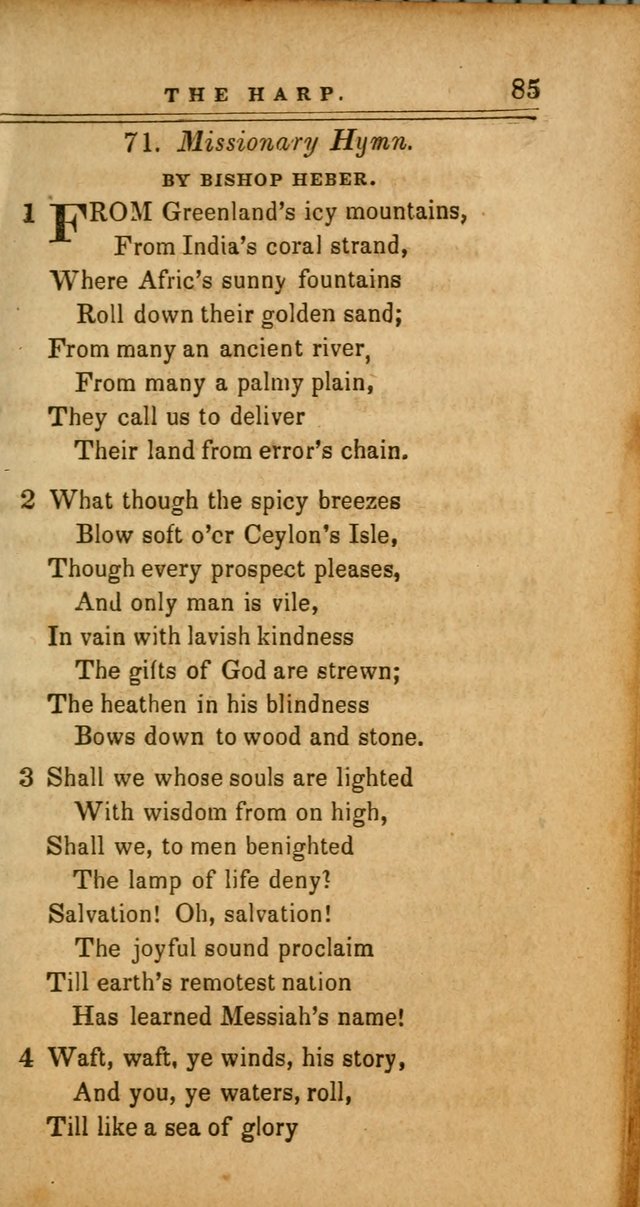 The Harp: being a collection of hymns and spiritual songs, adapted to all purposes of social and religious worship page 85