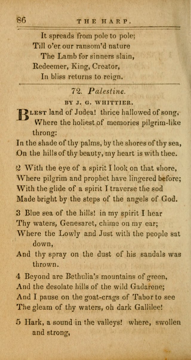 The Harp: being a collection of hymns and spiritual songs, adapted to all purposes of social and religious worship page 86