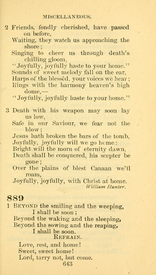 Hymn Book of the Methodist Episcopal Church, South page 650