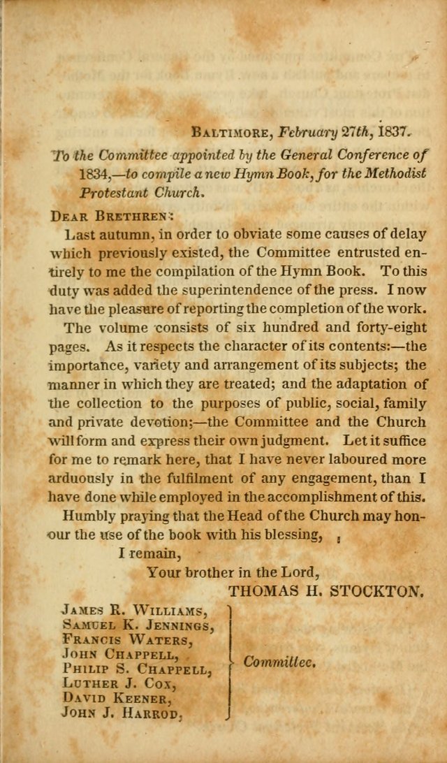 Hymn Book of the Methodist Protestant Church. (2nd ed.) page ix