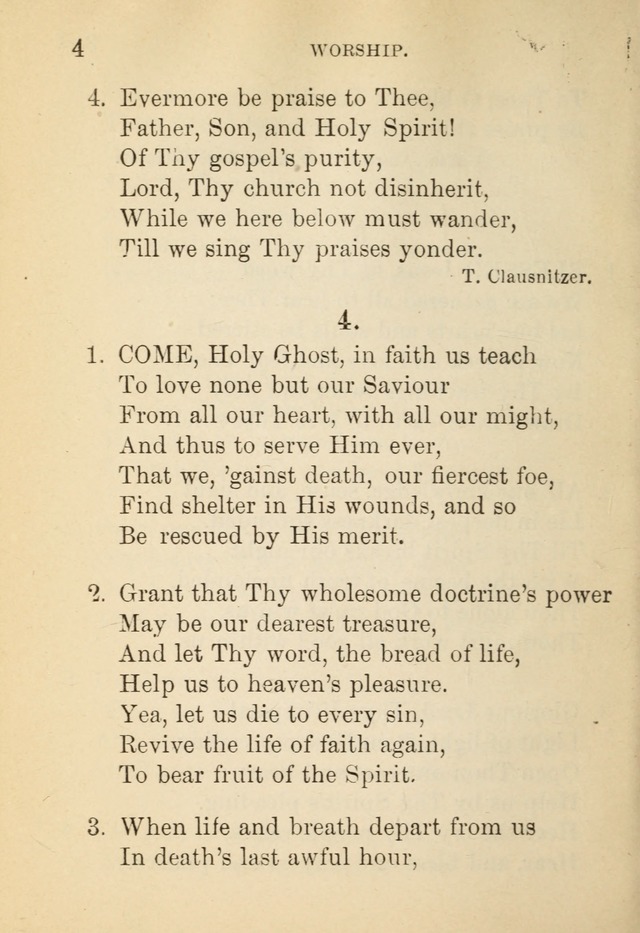 Hymn Book: for the use of Evangelical Lutheran schools and congregations page 8