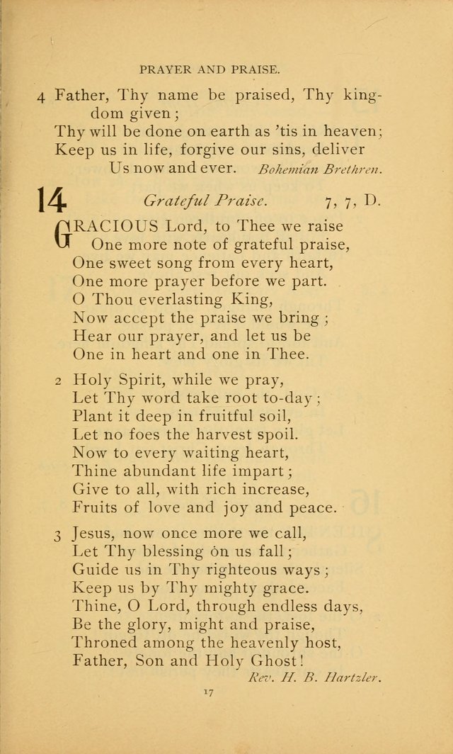 Hymn Book of the United Evangelical Church page 17