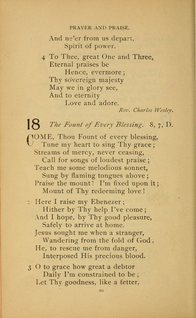 Hymn Book of the United Evangelical Church page 20