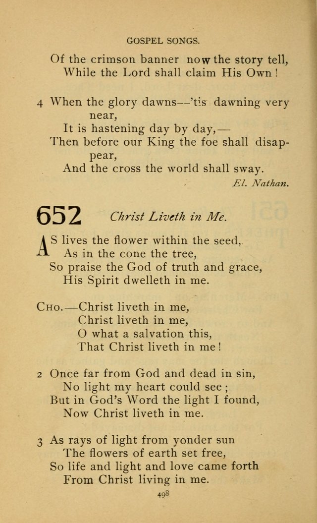 Hymn Book of the United Evangelical Church page 498