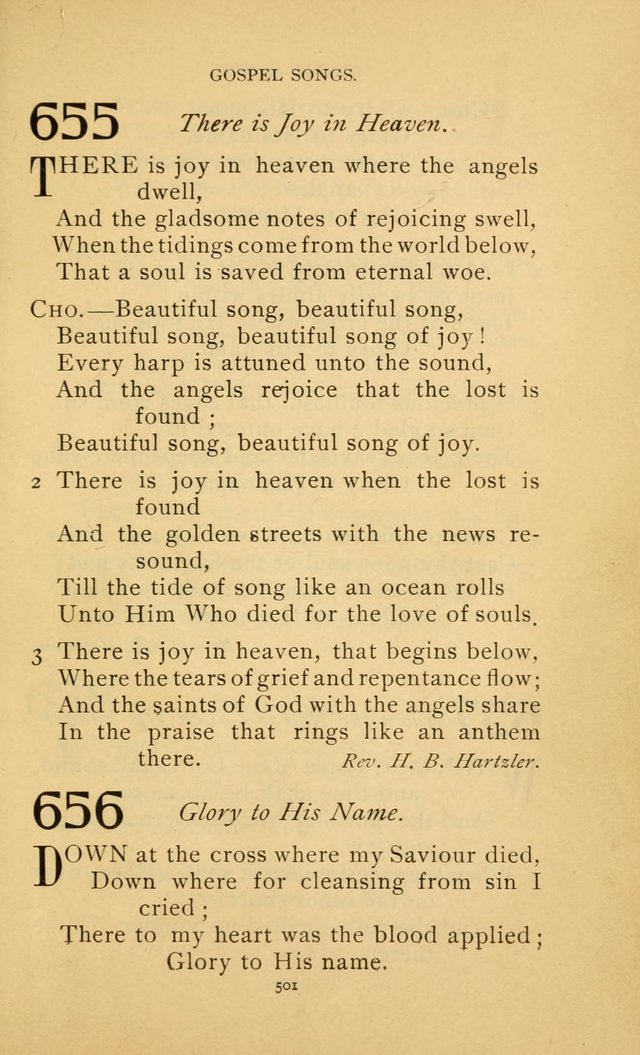 Hymn Book of the United Evangelical Church page 501