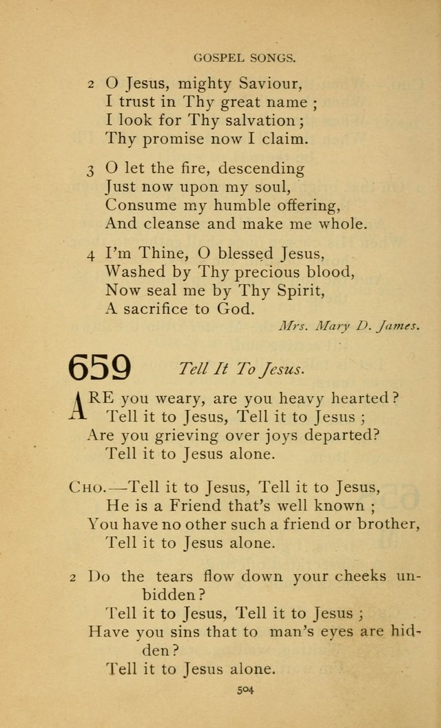 Hymn Book of the United Evangelical Church page 504