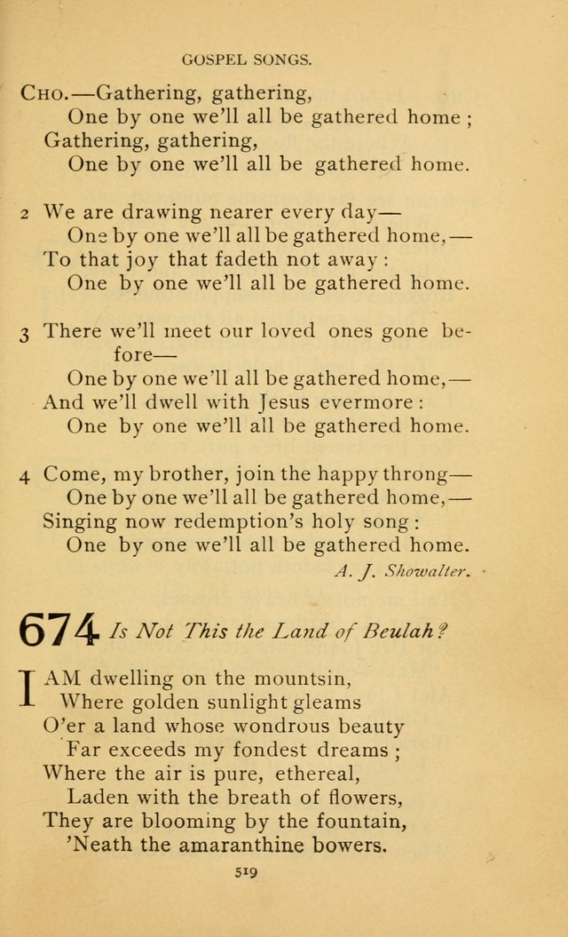 Hymn Book of the United Evangelical Church page 519