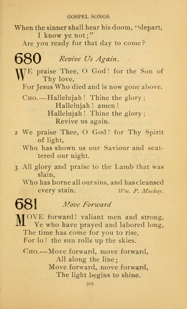 Hymn Book of the United Evangelical Church page 525