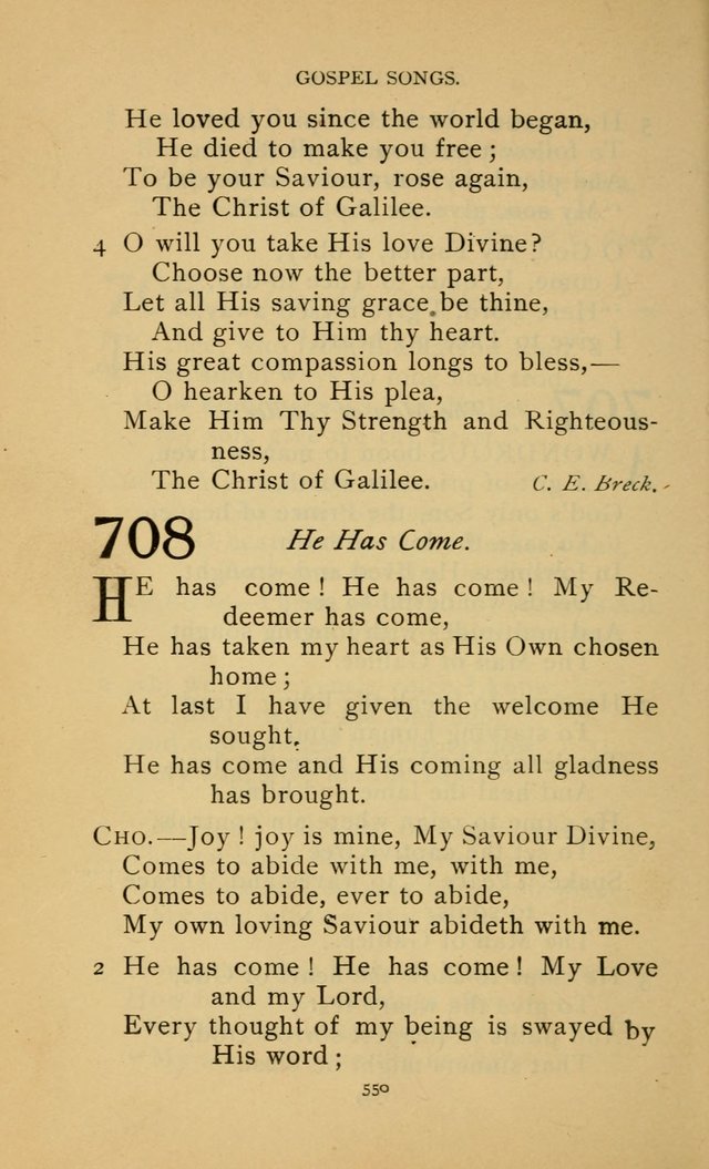 Hymn Book of the United Evangelical Church page 550