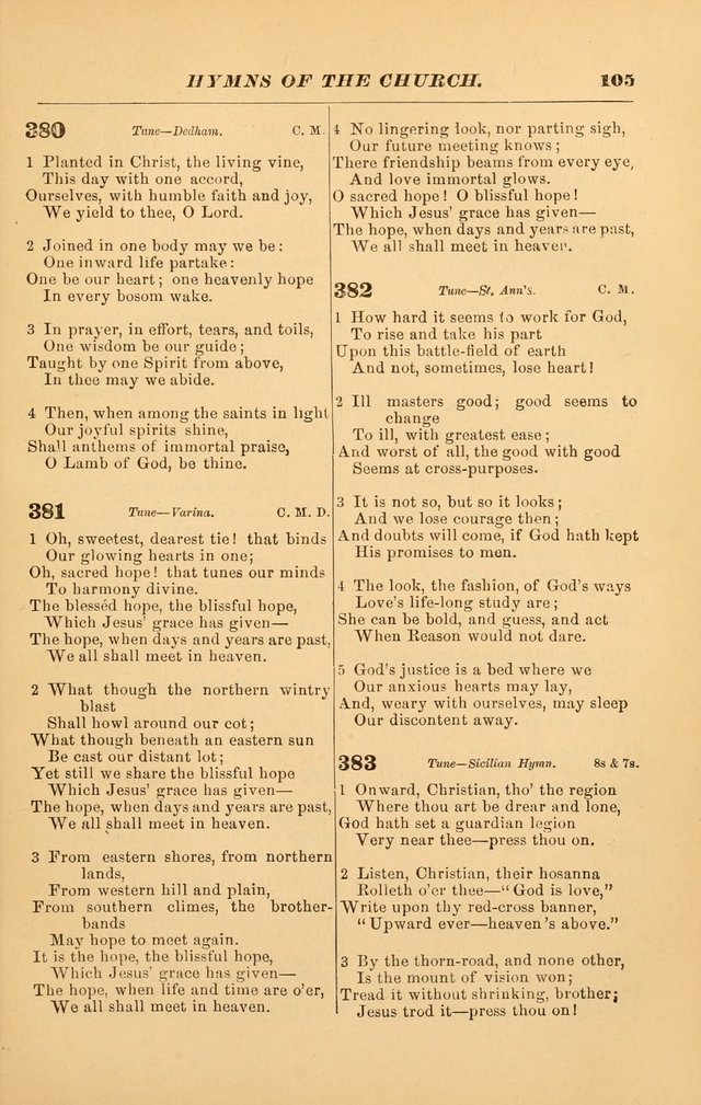 Hymns of the Church, Ancient and Modern: for the use of all who love to sing the praises of God in Christ, in the family, the school, or the church; with a discourse on music as a divine ordinance... page 105