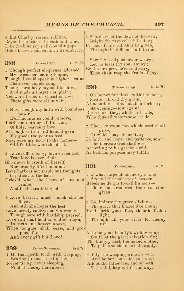 Hymns of the Church, Ancient and Modern: for the use of all who love to sing the praises of God in Christ, in the family, the school, or the church; with a discourse on music as a divine ordinance... page 107