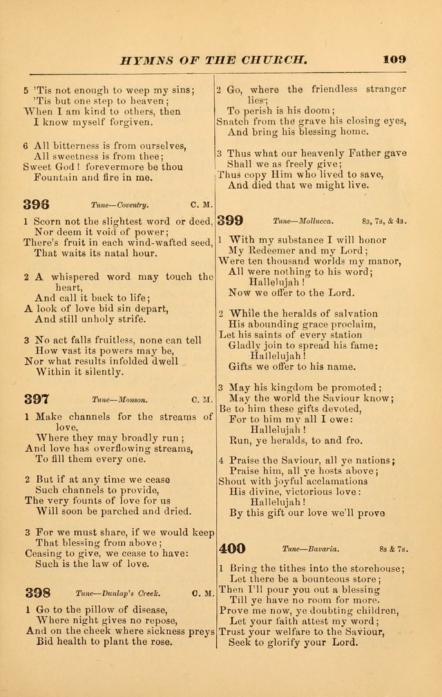 Hymns of the Church, Ancient and Modern: for the use of all who love to sing the praises of God in Christ, in the family, the school, or the church; with a discourse on music as a divine ordinance... page 109