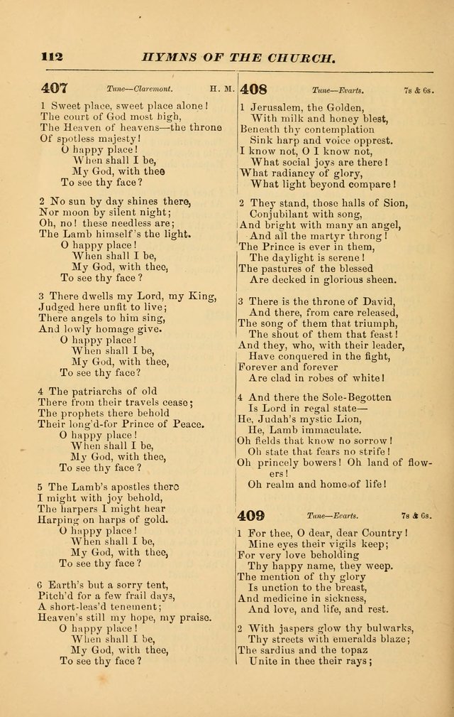 Hymns of the Church, Ancient and Modern: for the use of all who love to sing the praises of God in Christ, in the family, the school, or the church; with a discourse on music as a divine ordinance... page 112