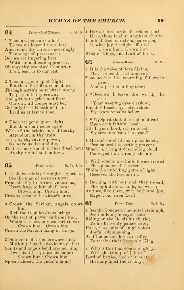 Hymns of the Church, Ancient and Modern: for the use of all who love to sing the praises of God in Christ, in the family, the school, or the church; with a discourse on music as a divine ordinance... page 19