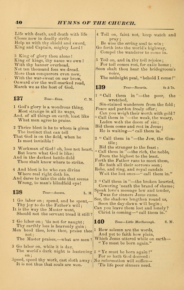 Hymns of the Church, Ancient and Modern: for the use of all who love to sing the praises of God in Christ, in the family, the school, or the church; with a discourse on music as a divine ordinance... page 40