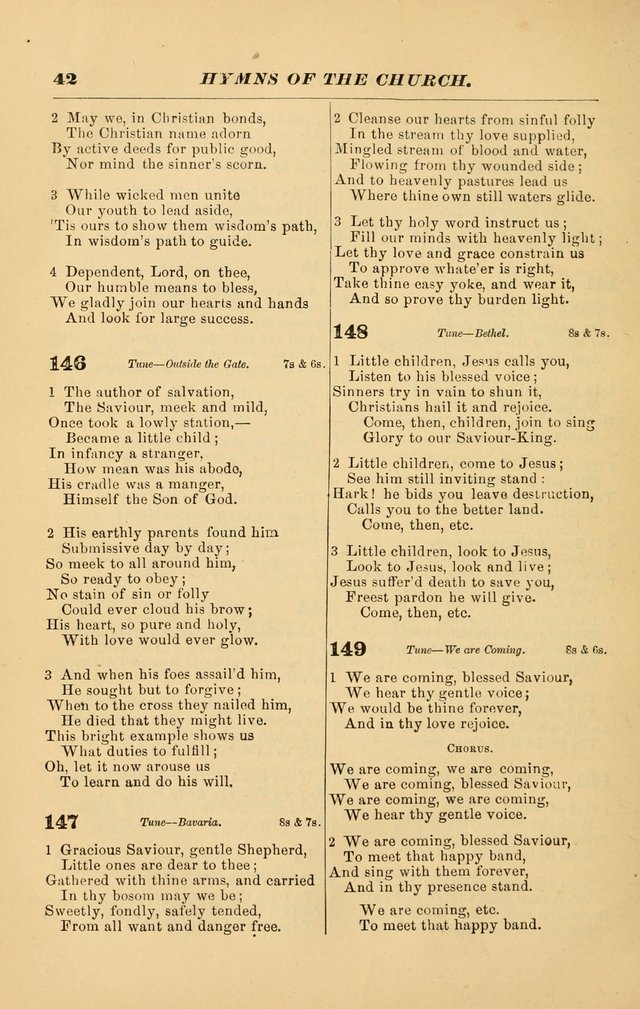 Hymns of the Church, Ancient and Modern: for the use of all who love to sing the praises of God in Christ, in the family, the school, or the church; with a discourse on music as a divine ordinance... page 42