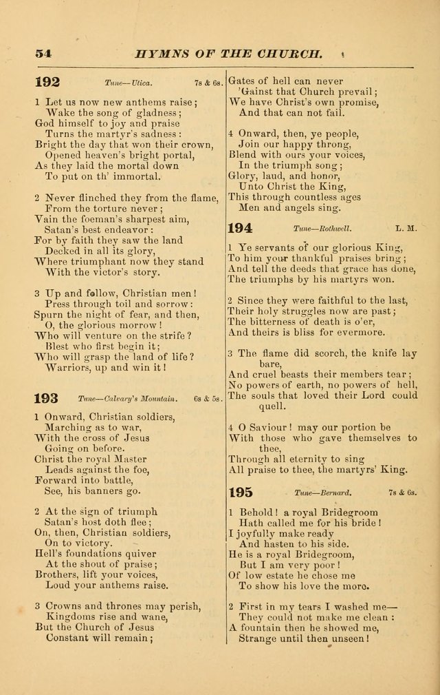 Hymns of the Church, Ancient and Modern: for the use of all who love to sing the praises of God in Christ, in the family, the school, or the church; with a discourse on music as a divine ordinance... page 54