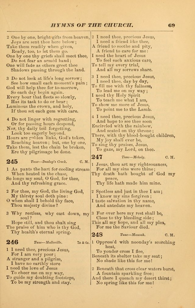 Hymns of the Church, Ancient and Modern: for the use of all who love to sing the praises of God in Christ, in the family, the school, or the church; with a discourse on music as a divine ordinance... page 69