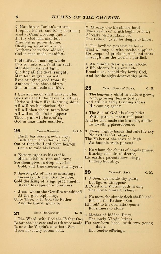 Hymns of the Church, Ancient and Modern: for the use of all who love to sing the praises of God in Christ, in the family, the school, or the church; with a discourse on music as a divine ordinance... page 8