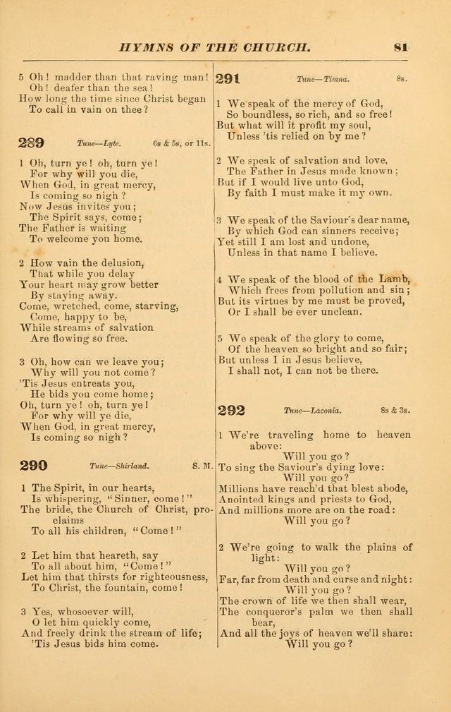 Hymns of the Church, Ancient and Modern: for the use of all who love to sing the praises of God in Christ, in the family, the school, or the church; with a discourse on music as a divine ordinance... page 81