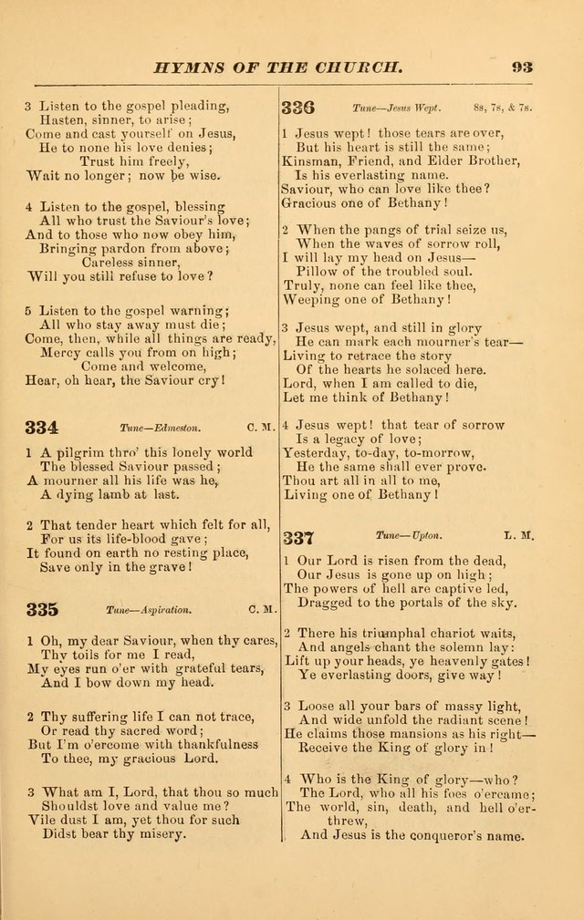 Hymns of the Church, Ancient and Modern: for the use of all who love to sing the praises of God in Christ, in the family, the school, or the church; with a discourse on music as a divine ordinance... page 93