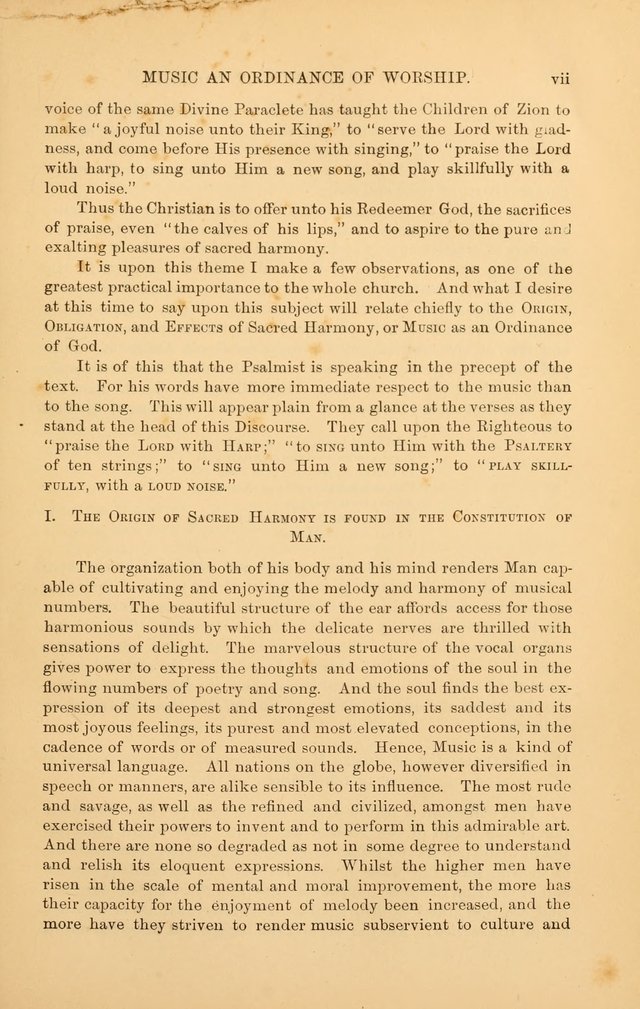 Hymns of the Church, Ancient and Modern: for the use of all who love to sing the praises of God in Christ, in the family, the school, or the church; with a discourse on music as a divine ordinance... page xiii