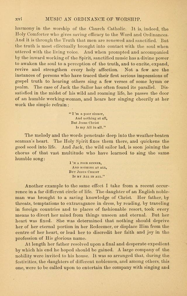 Hymns of the Church, Ancient and Modern: for the use of all who love to sing the praises of God in Christ, in the family, the school, or the church; with a discourse on music as a divine ordinance... page xxii