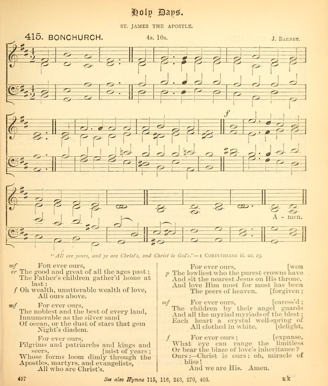 The Hymnal Companion to the Book of Common Prayer with accompanying tunes (3rd ed., rev. and enl.) page 497