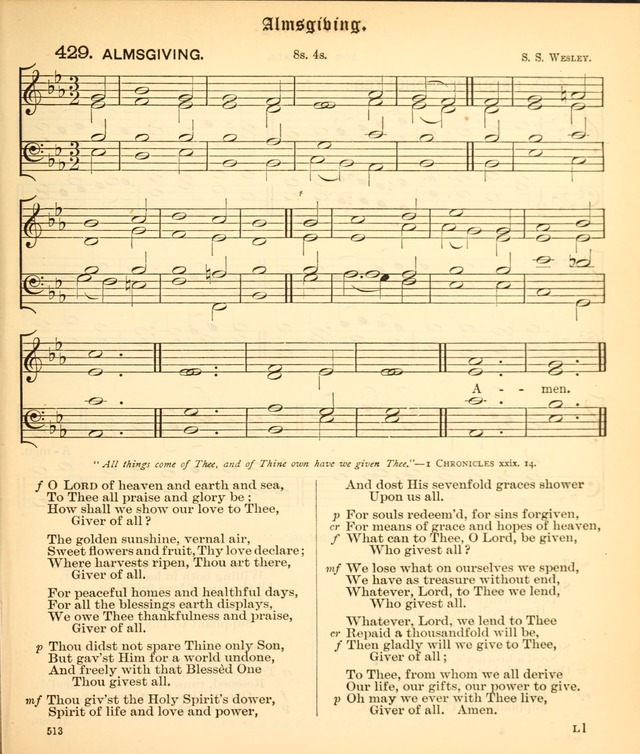 The Hymnal Companion to the Book of Common Prayer with accompanying tunes (3rd ed., rev. and enl.) page 513