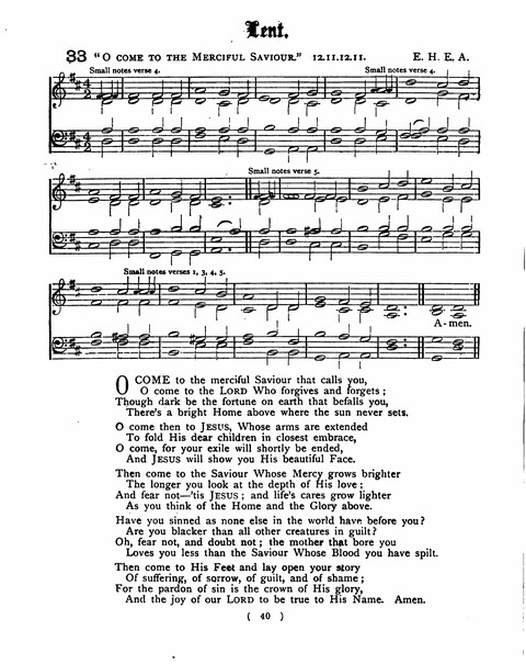 Hymns for the Children of the Church: with accompanying tunes page 40